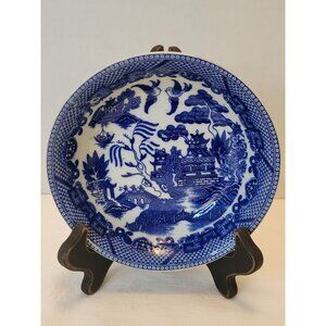 Antique Blue & White Willow Pattern Porcelain Bowl Made In Occupied Japan 6"